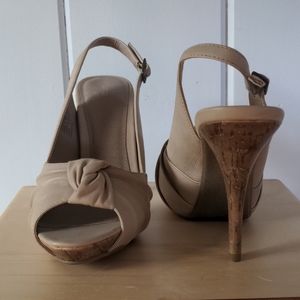 Apt 9 tan faux cork heel